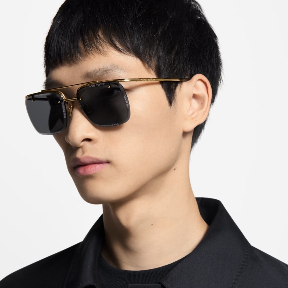 Louis Vuitton Black and Gold Super Vision Light Square Sunglasses - Picture 7 of 10